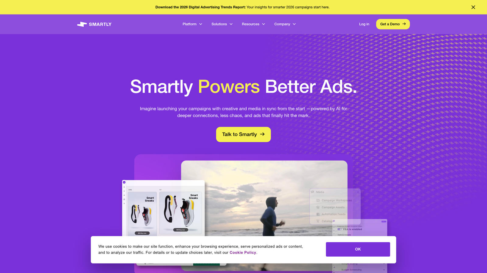 Screenshot of Smartly.io website