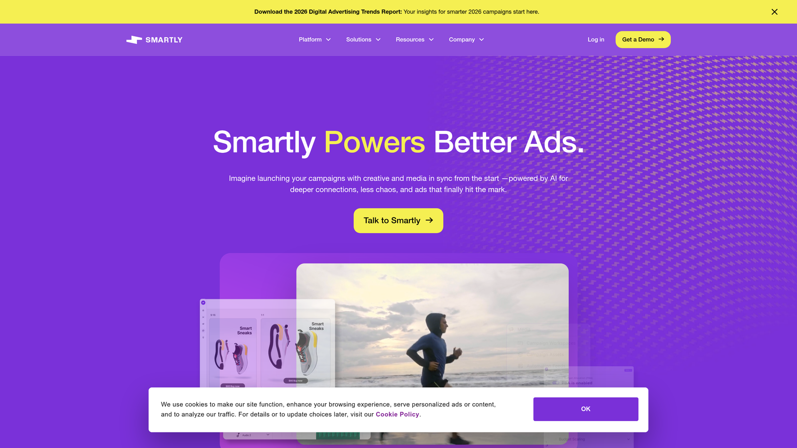Screenshot of Smartly.io website