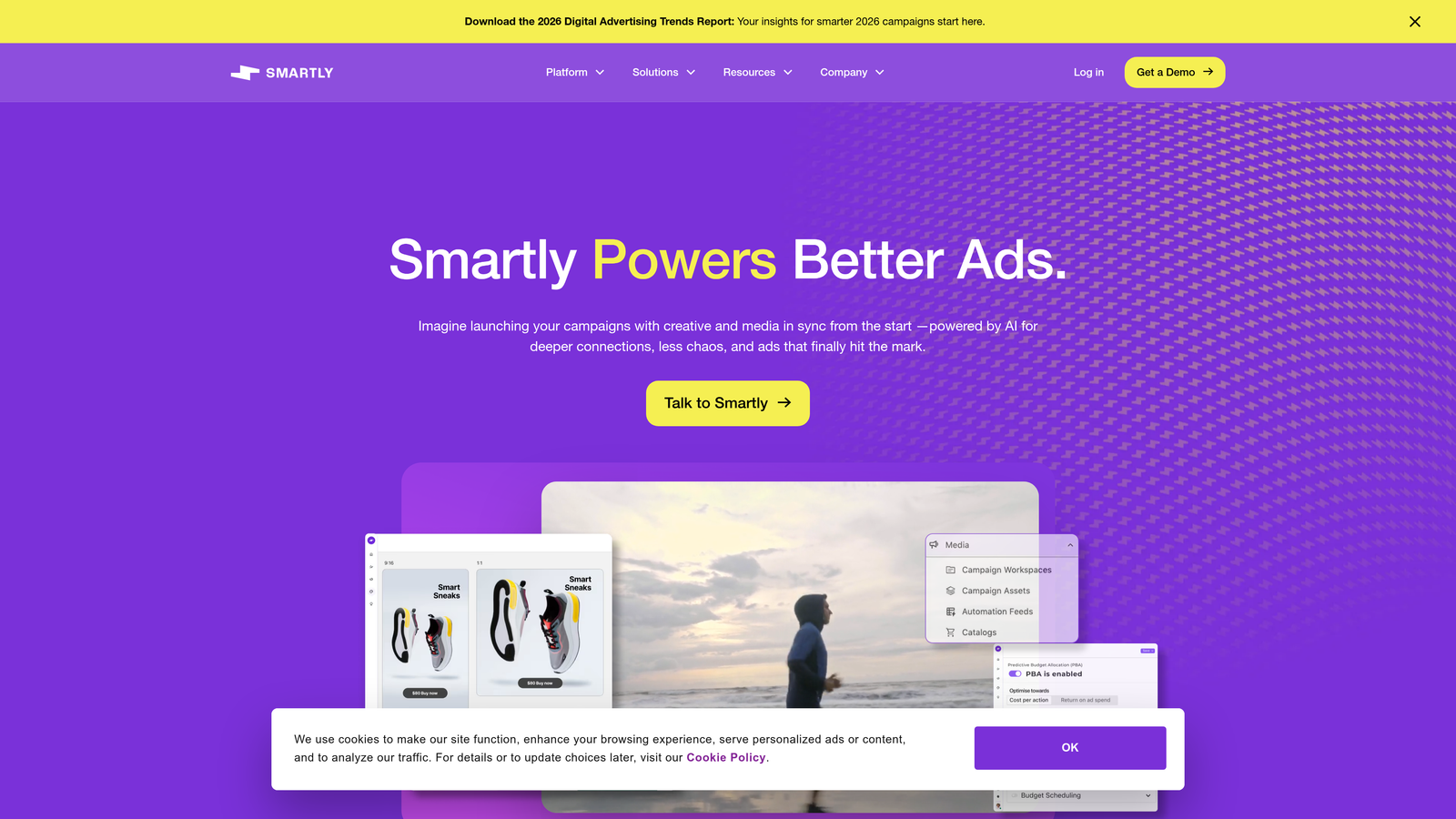 Screenshot of Smartly.io website