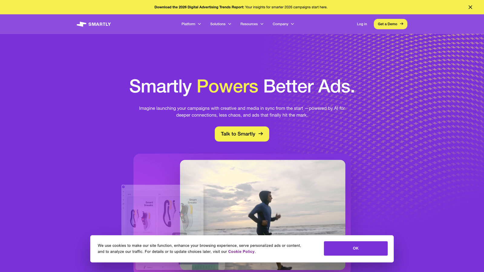 Screenshot of Smartly.io website