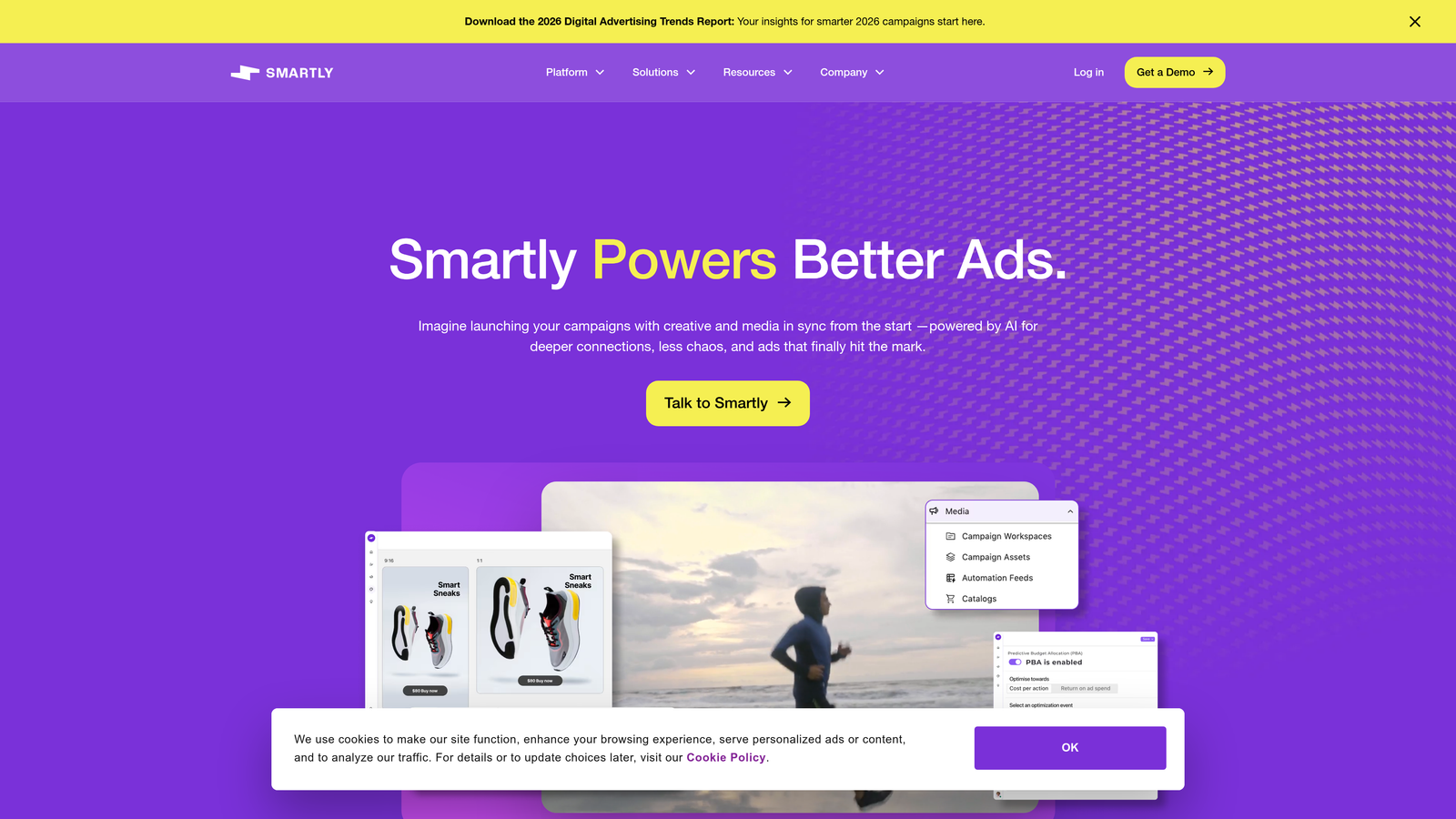 Screenshot of Smartly.io website