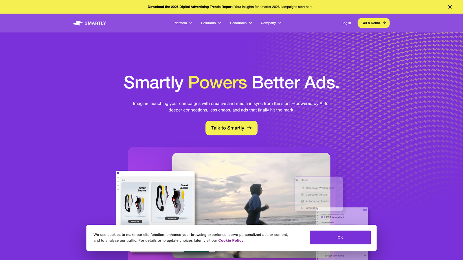 Screenshot of Smartly.io website