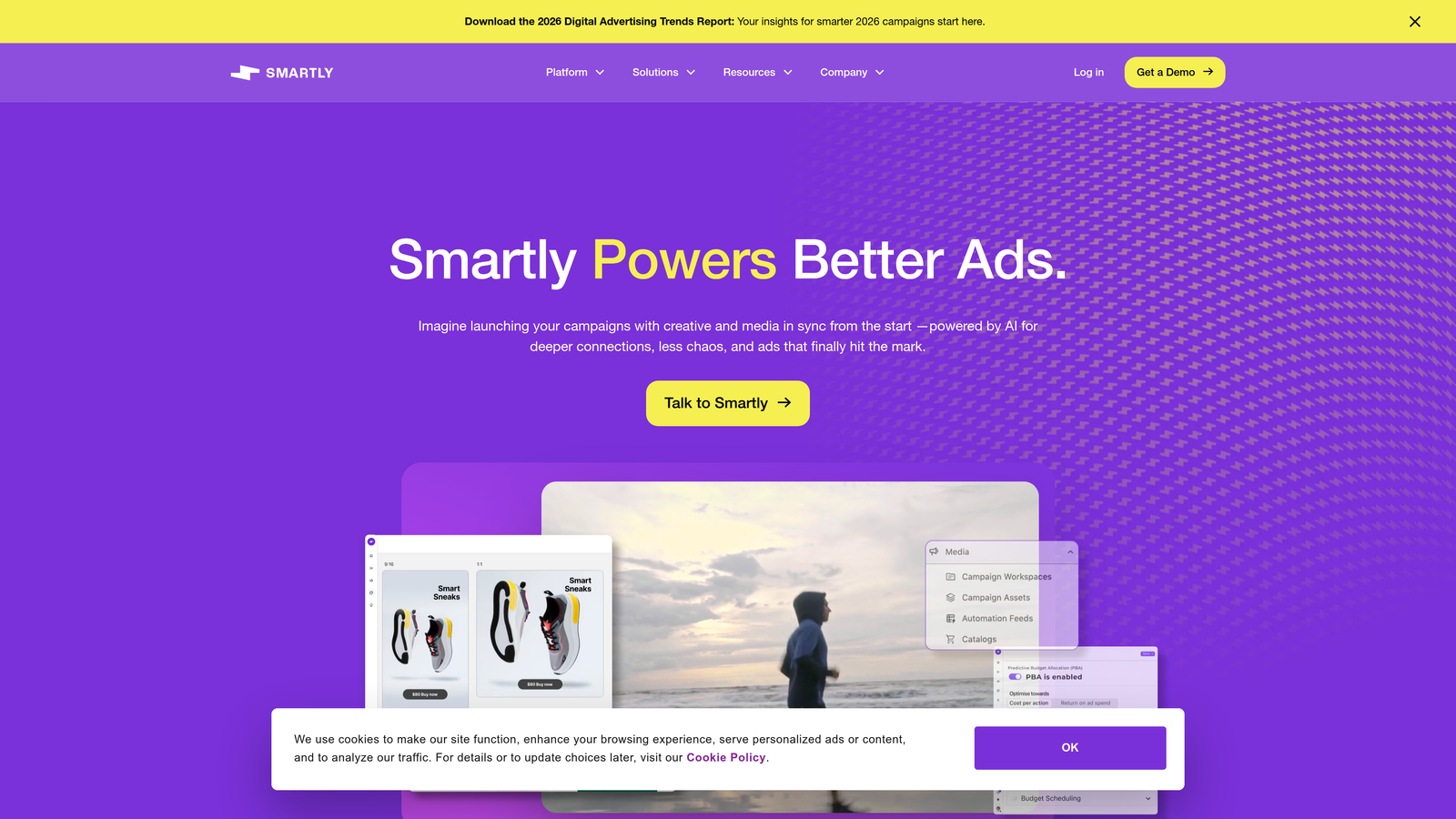Screenshot of Smartly.io website