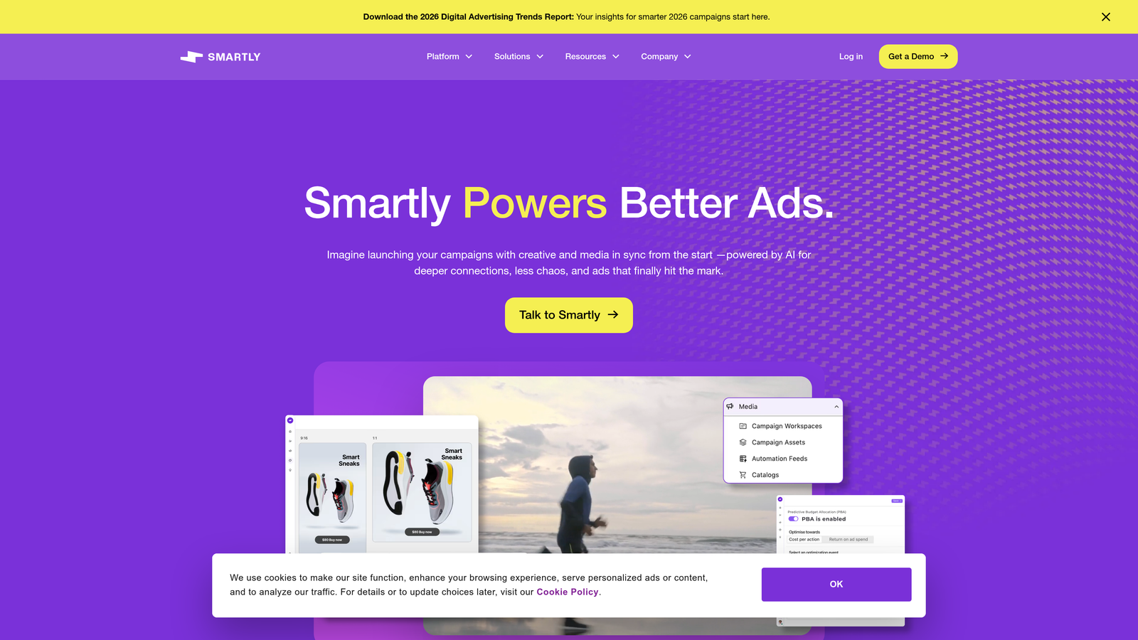Screenshot of Smartly.io website