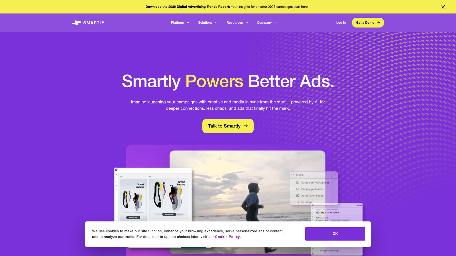 Screenshot of Smartly.io website