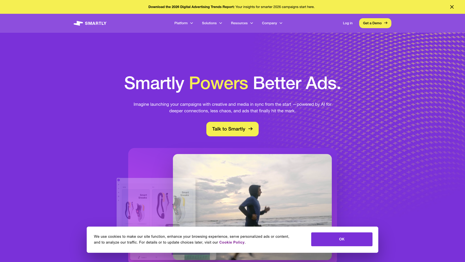 Screenshot of Smartly.io website