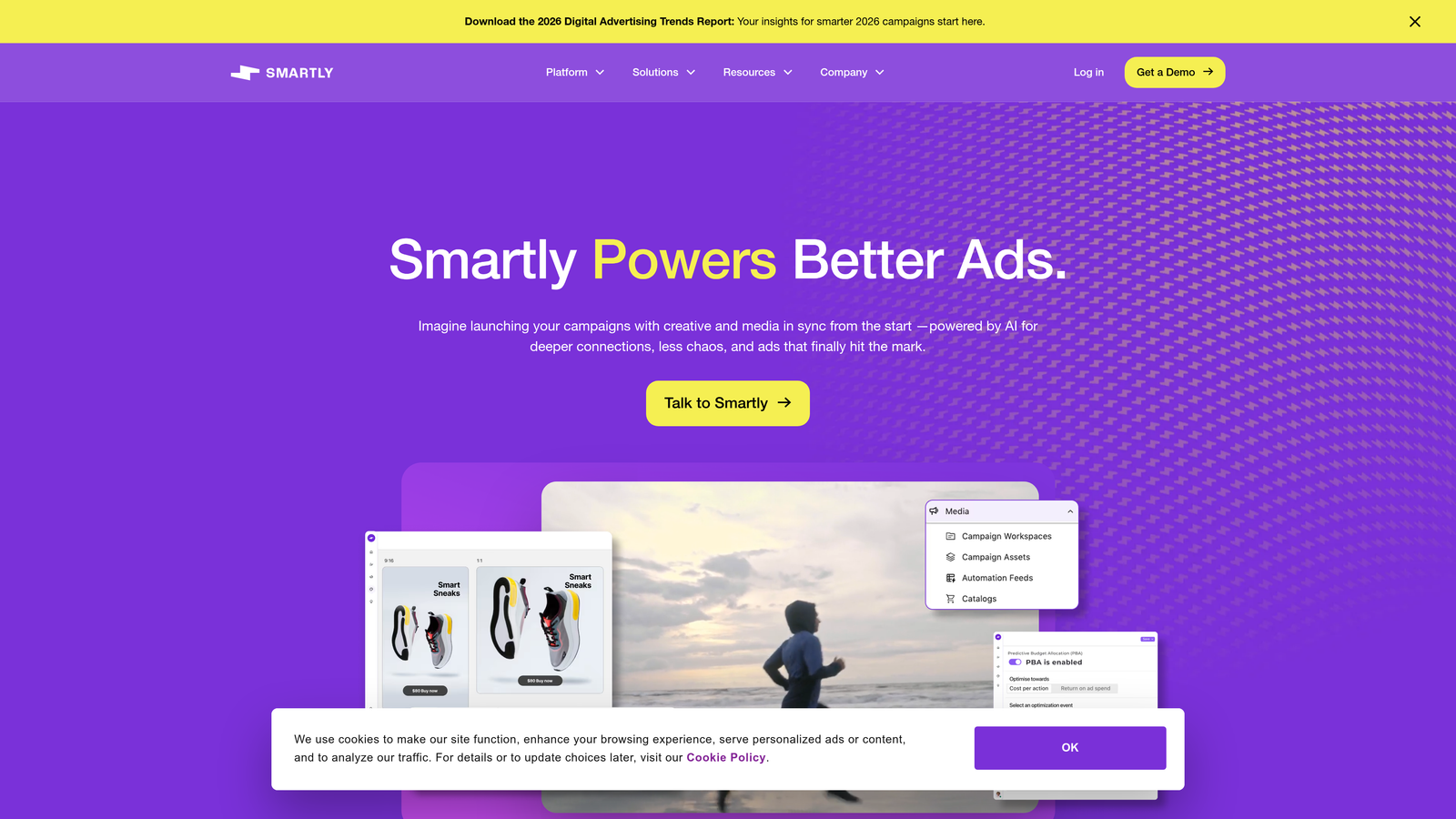 Screenshot of Smartly.io website
