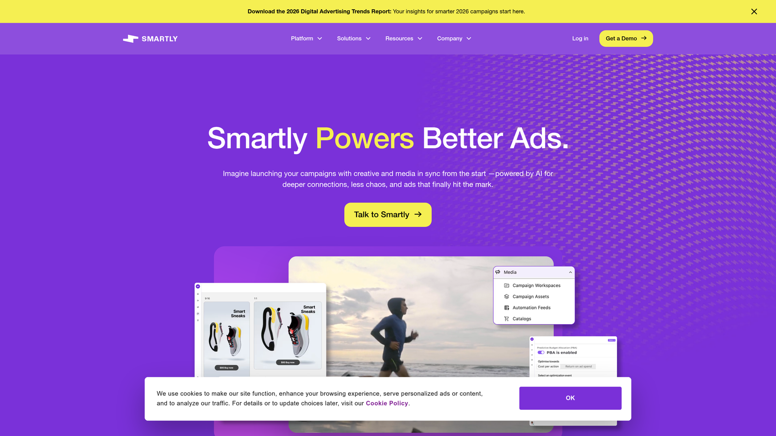 Screenshot of Smartly.io website