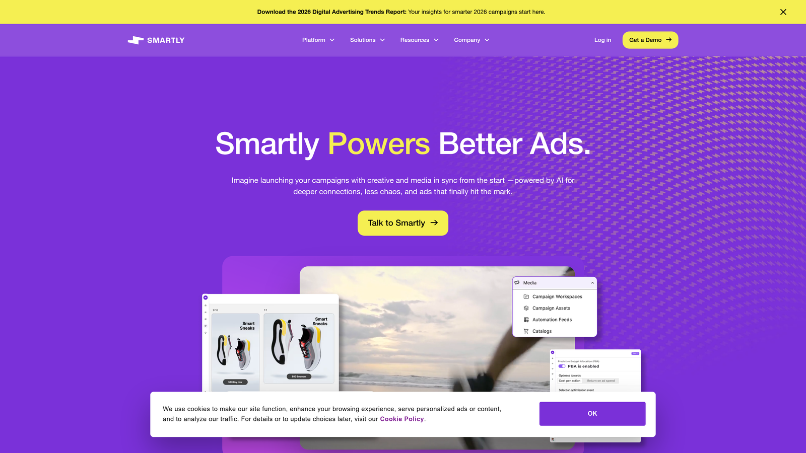 Screenshot of Smartly.io website