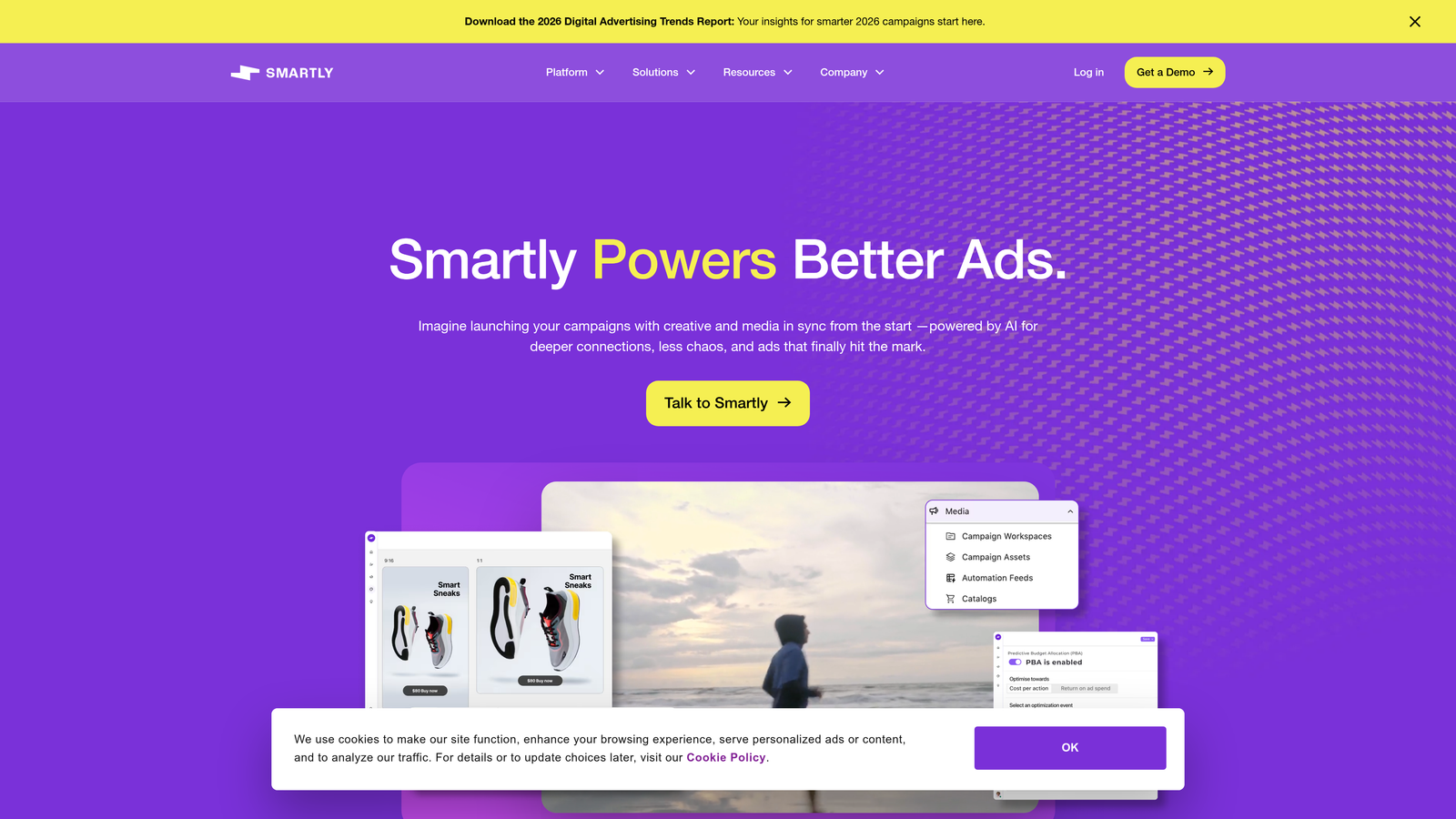 Screenshot of Smartly.io website