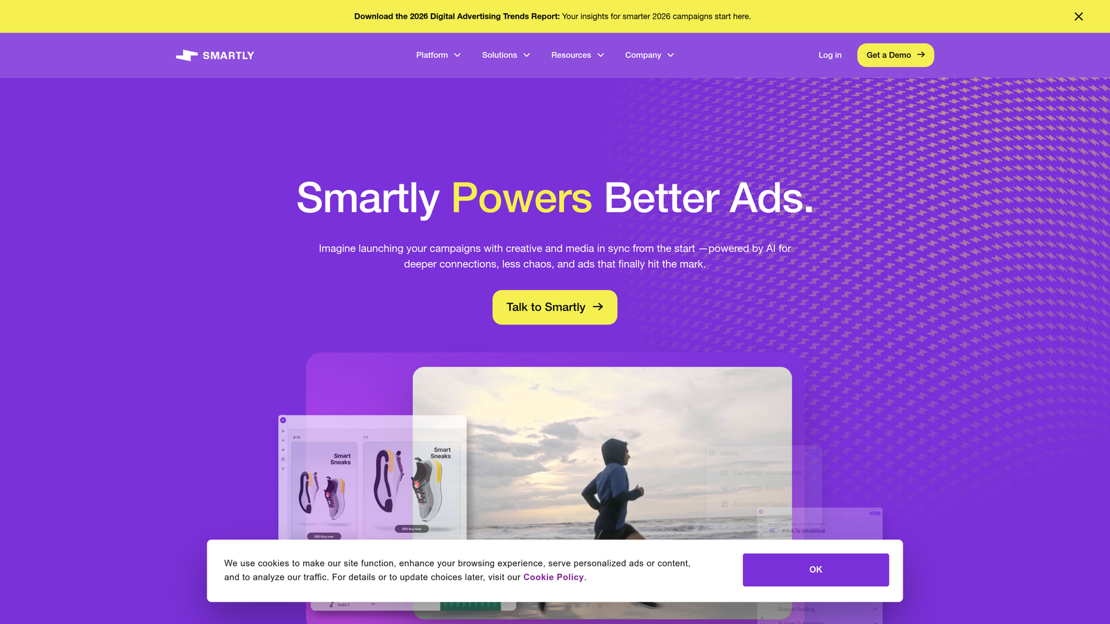 Screenshot of Smartly.io website