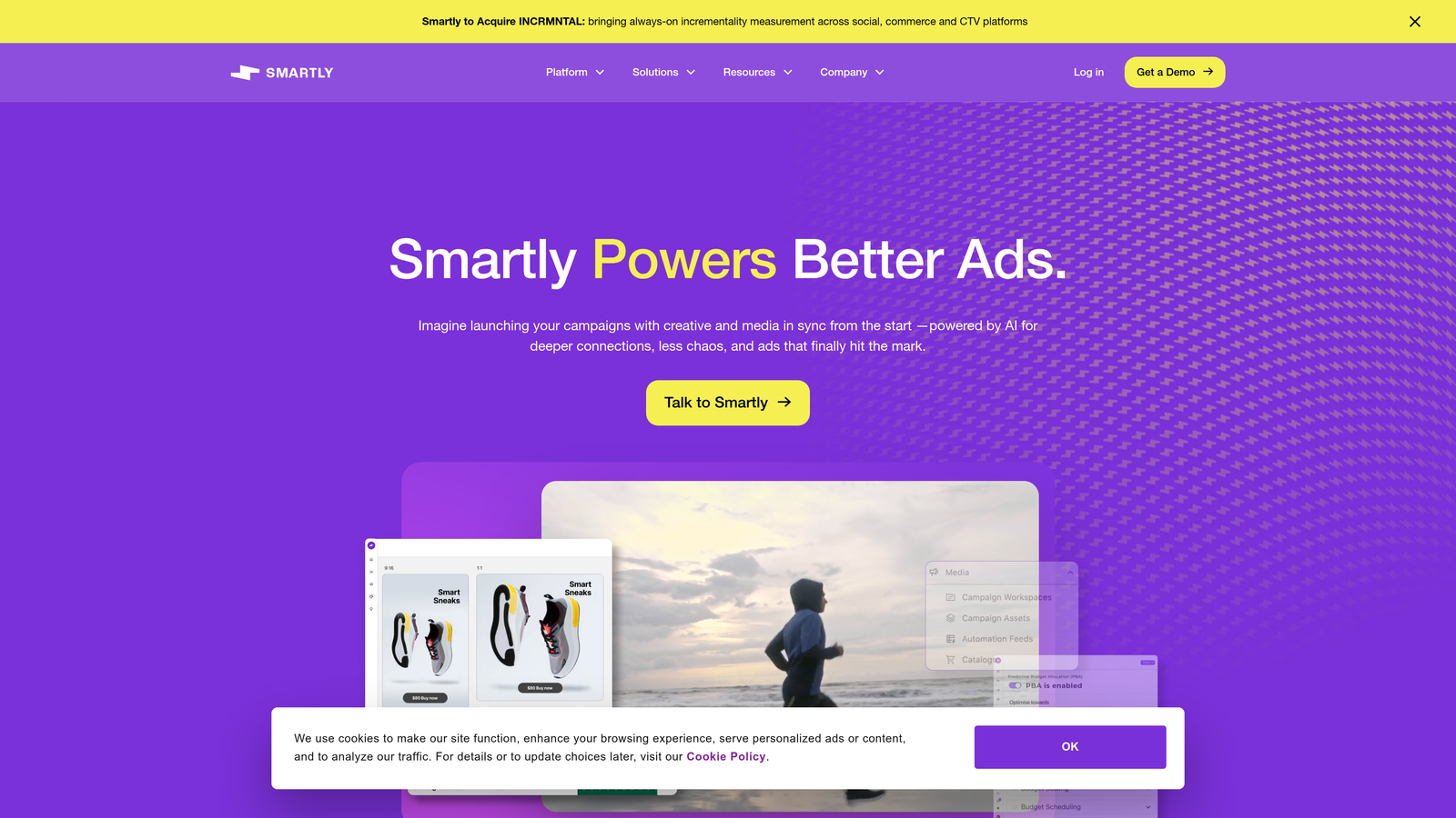 Screenshot of Smartly.io website