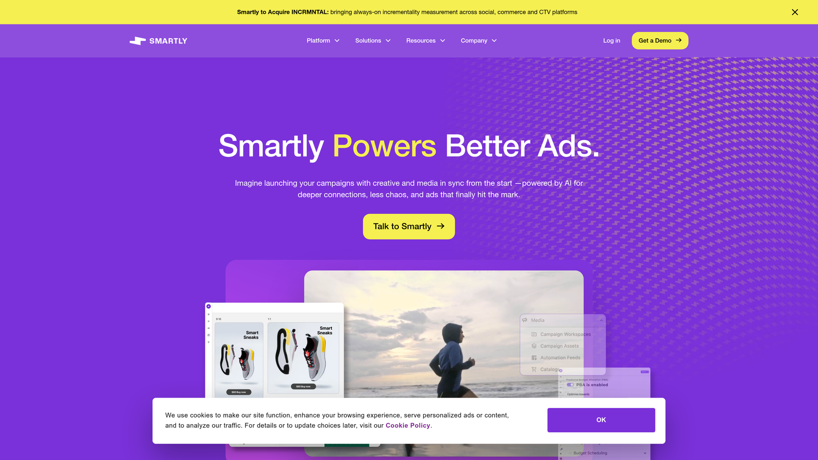 Screenshot of Smartly.io website