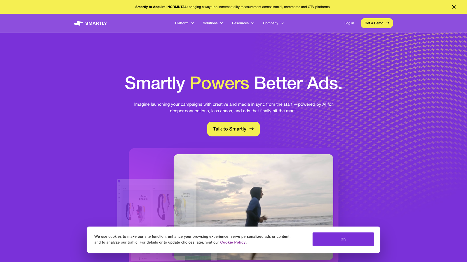 Screenshot of Smartly.io website