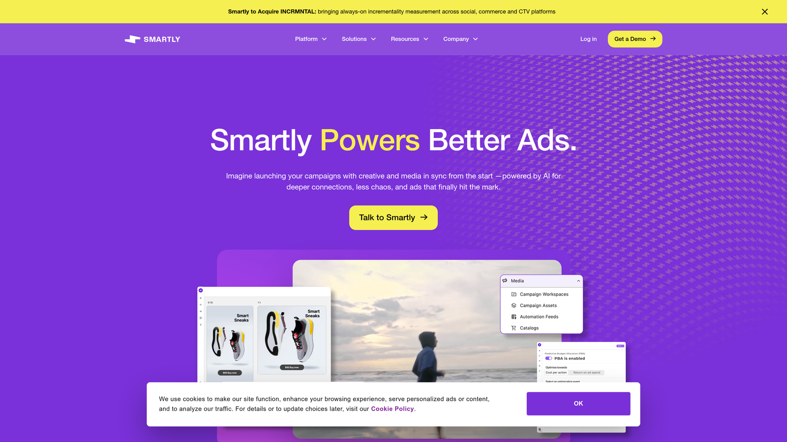 Screenshot of Smartly.io website