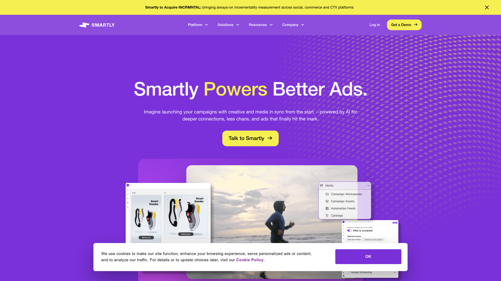 Screenshot of Smartly.io website