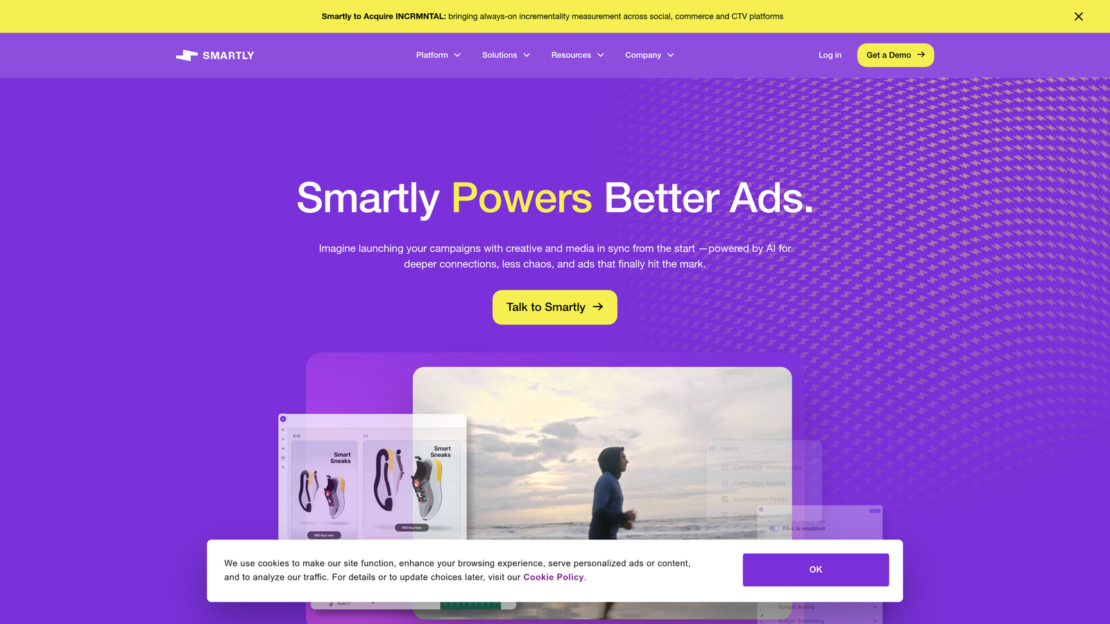 Screenshot of Smartly.io website