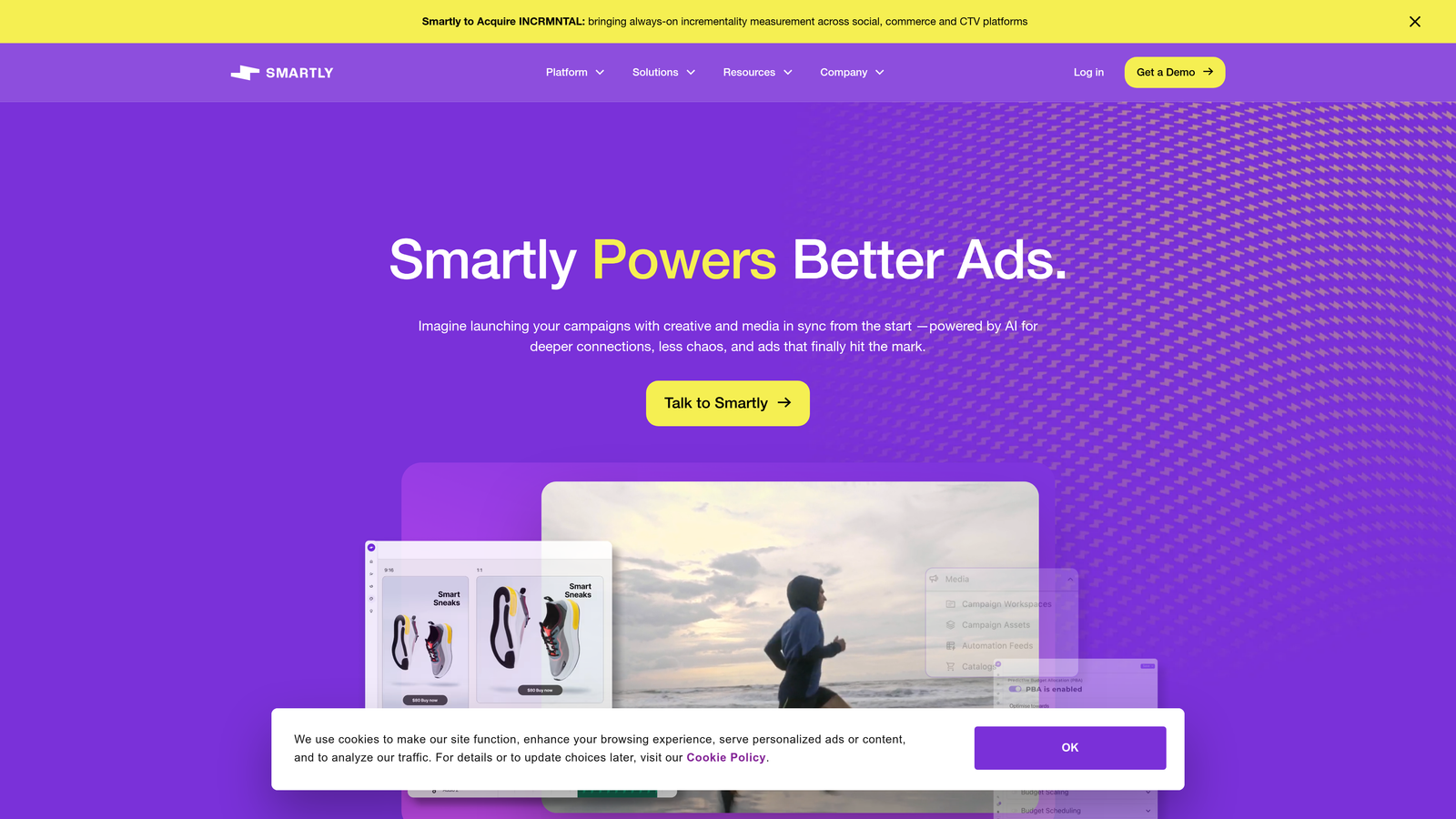 Screenshot of Smartly.io website