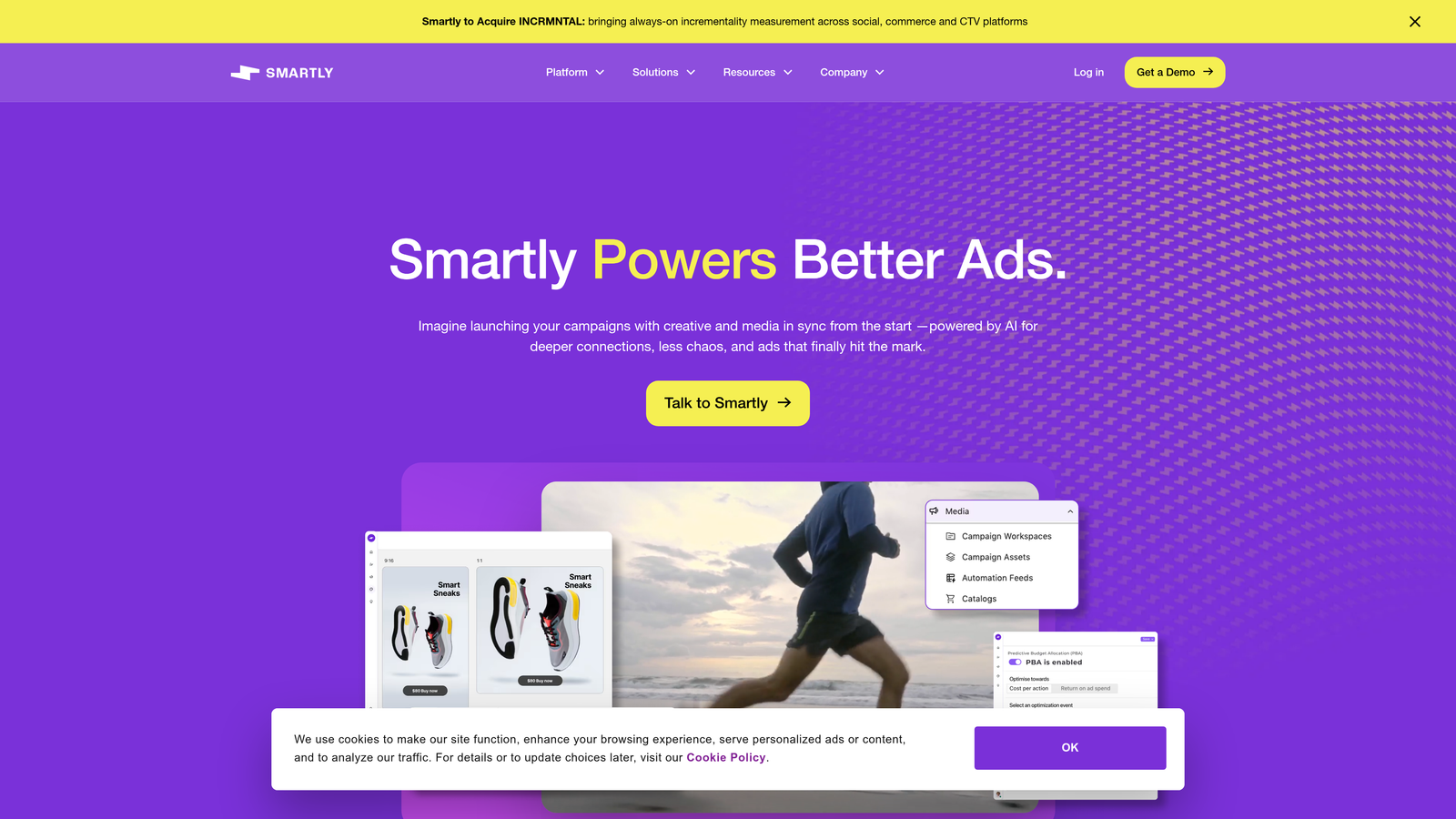 Screenshot of Smartly.io website