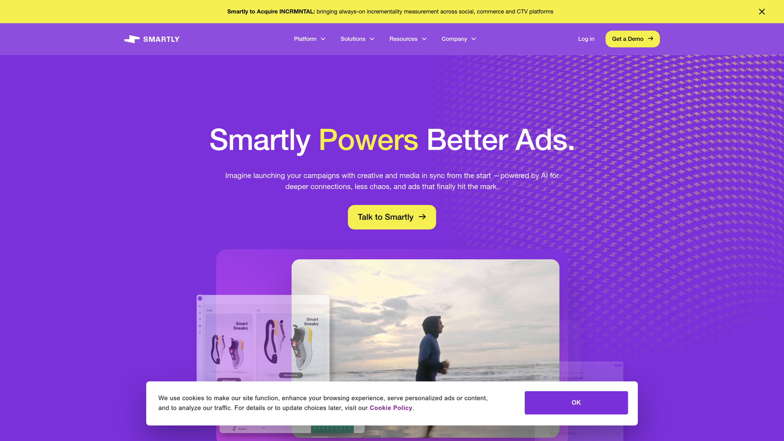 Screenshot of Smartly.io website