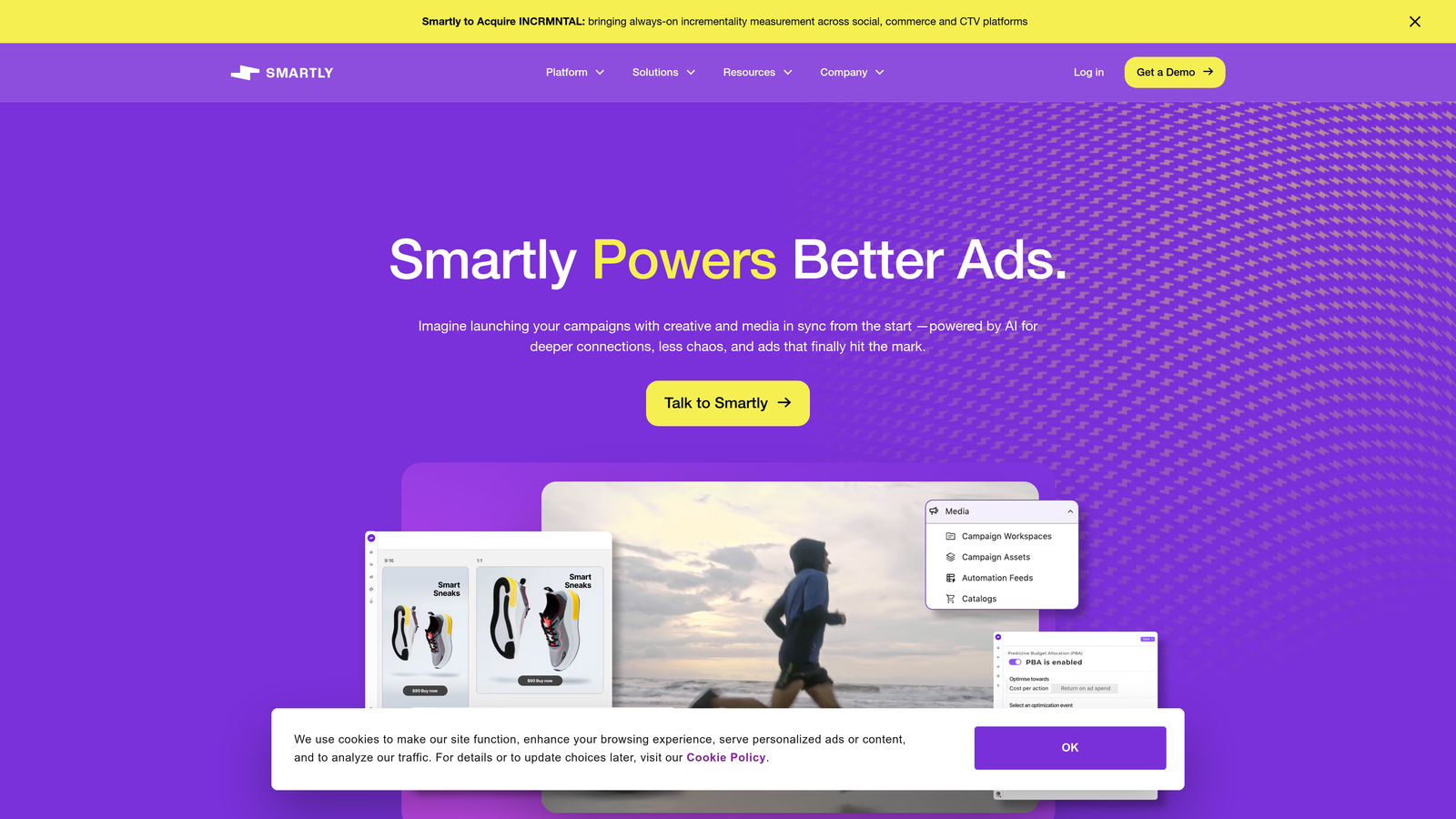 Screenshot of Smartly.io website