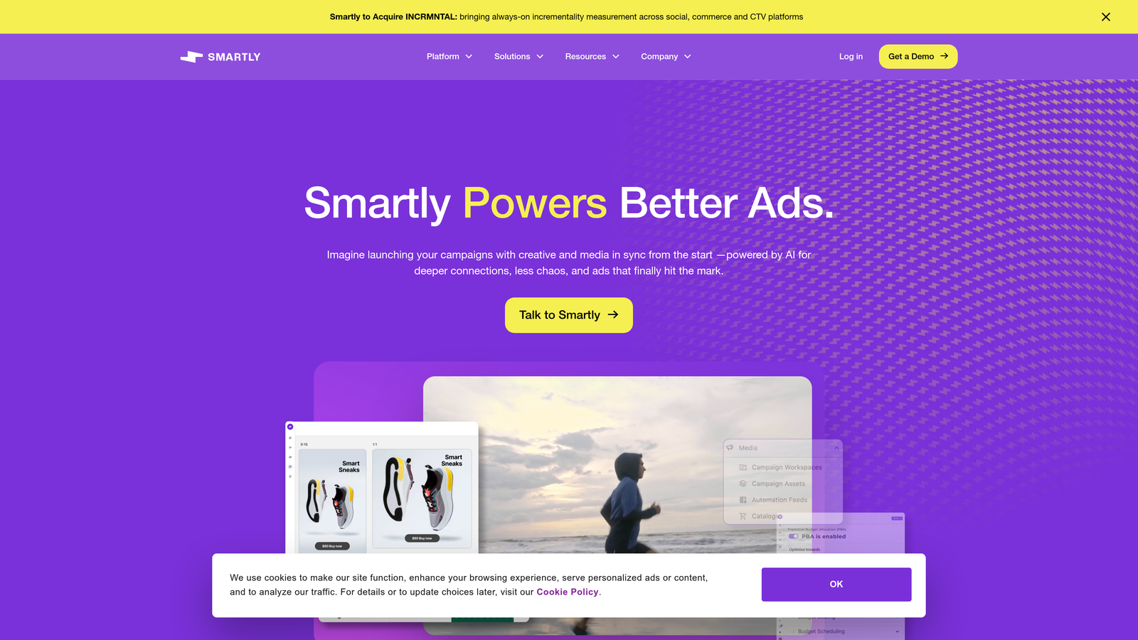 Screenshot of Smartly.io website