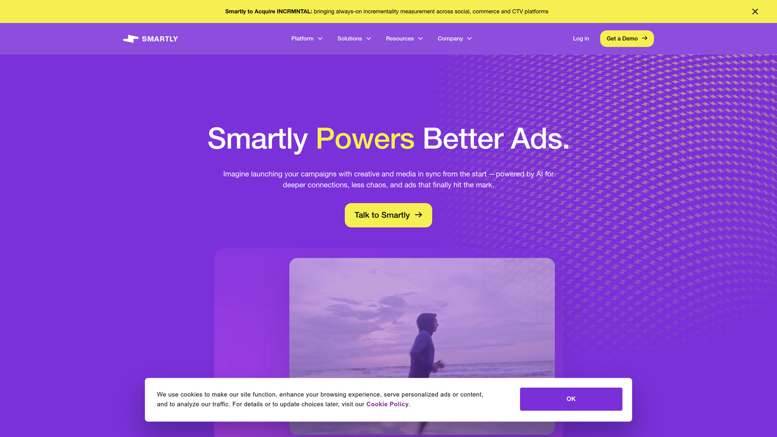 Screenshot of Smartly.io website