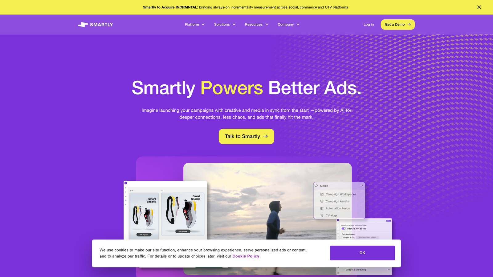 Screenshot of Smartly.io website