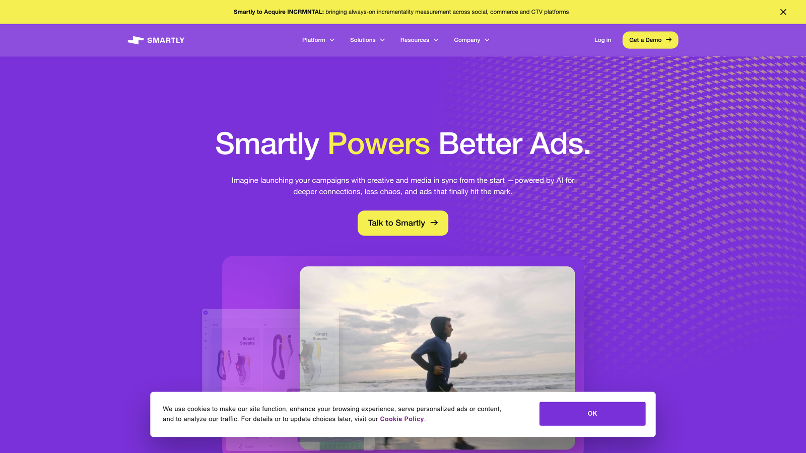 Screenshot of Smartly.io website