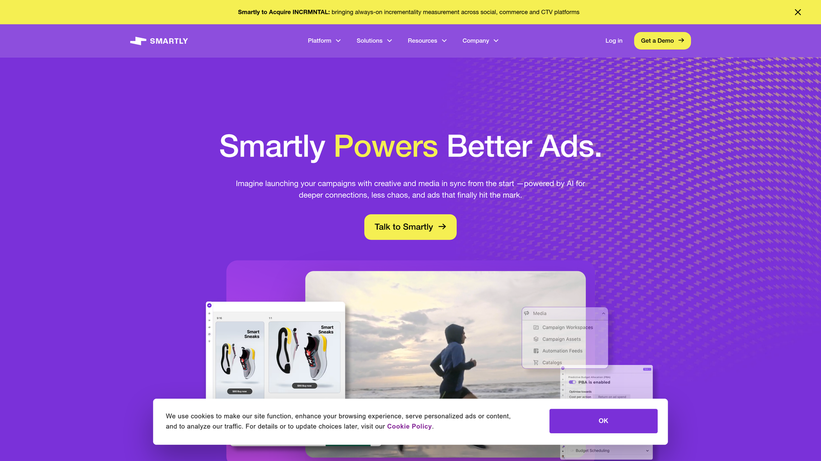 Screenshot of Smartly.io website