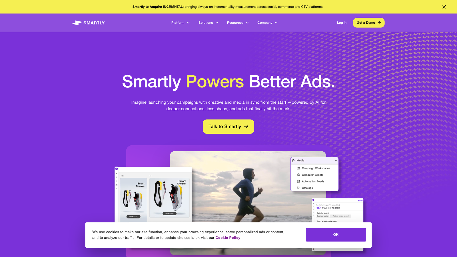 Screenshot of Smartly.io website