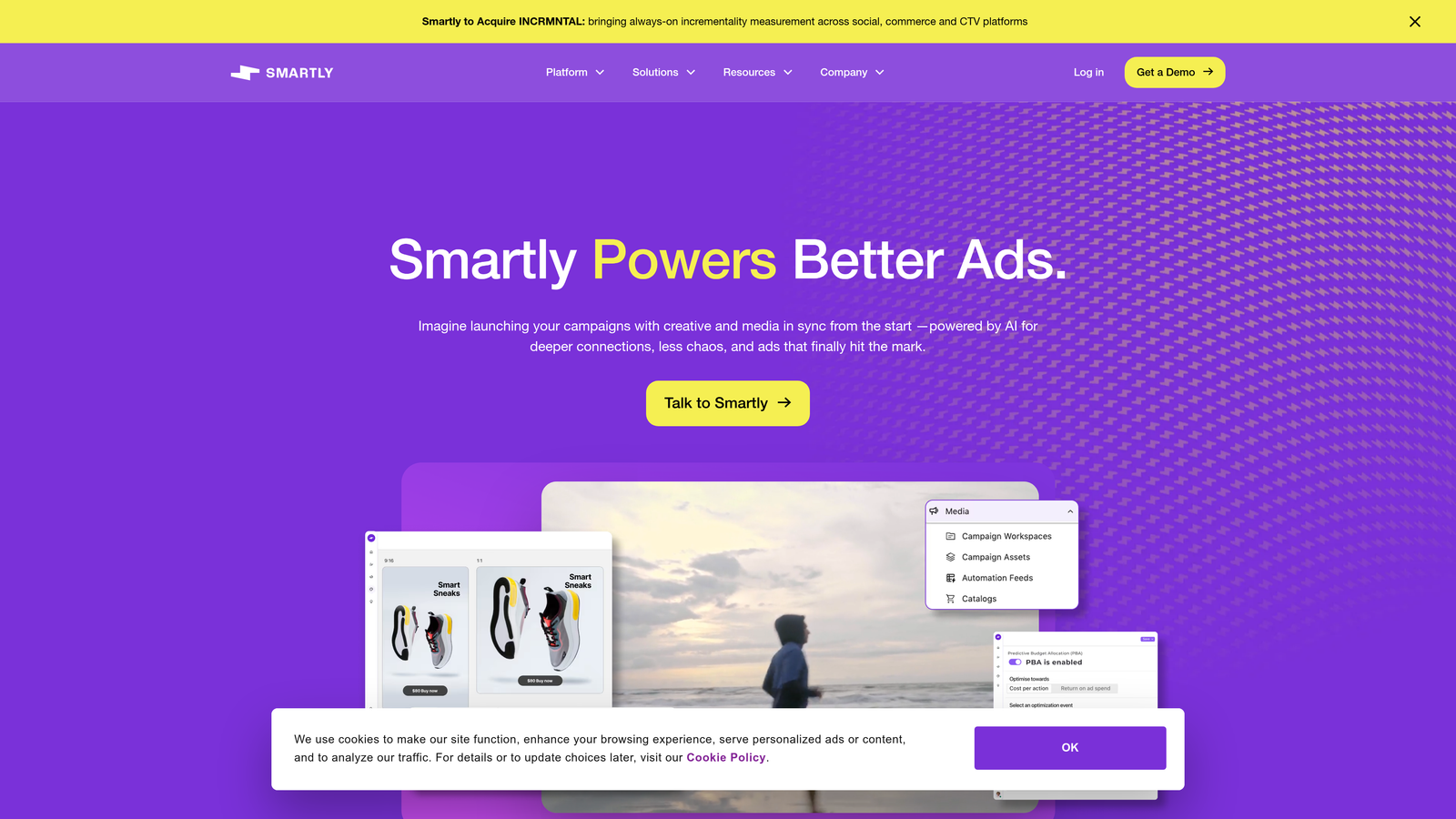 Screenshot of Smartly.io website