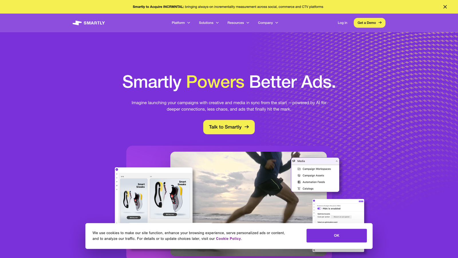 Screenshot of Smartly.io website