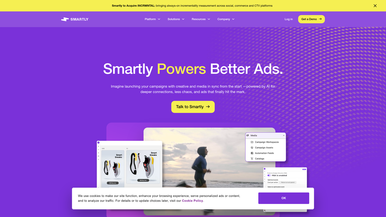 Screenshot of Smartly.io website