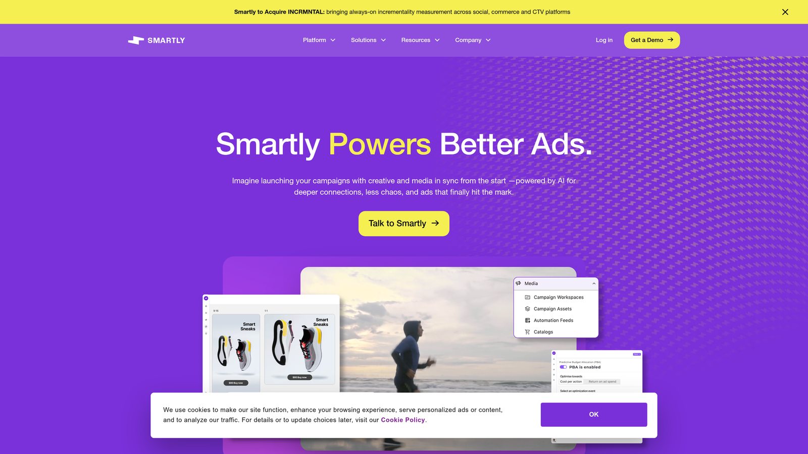 Screenshot of Smartly.io website