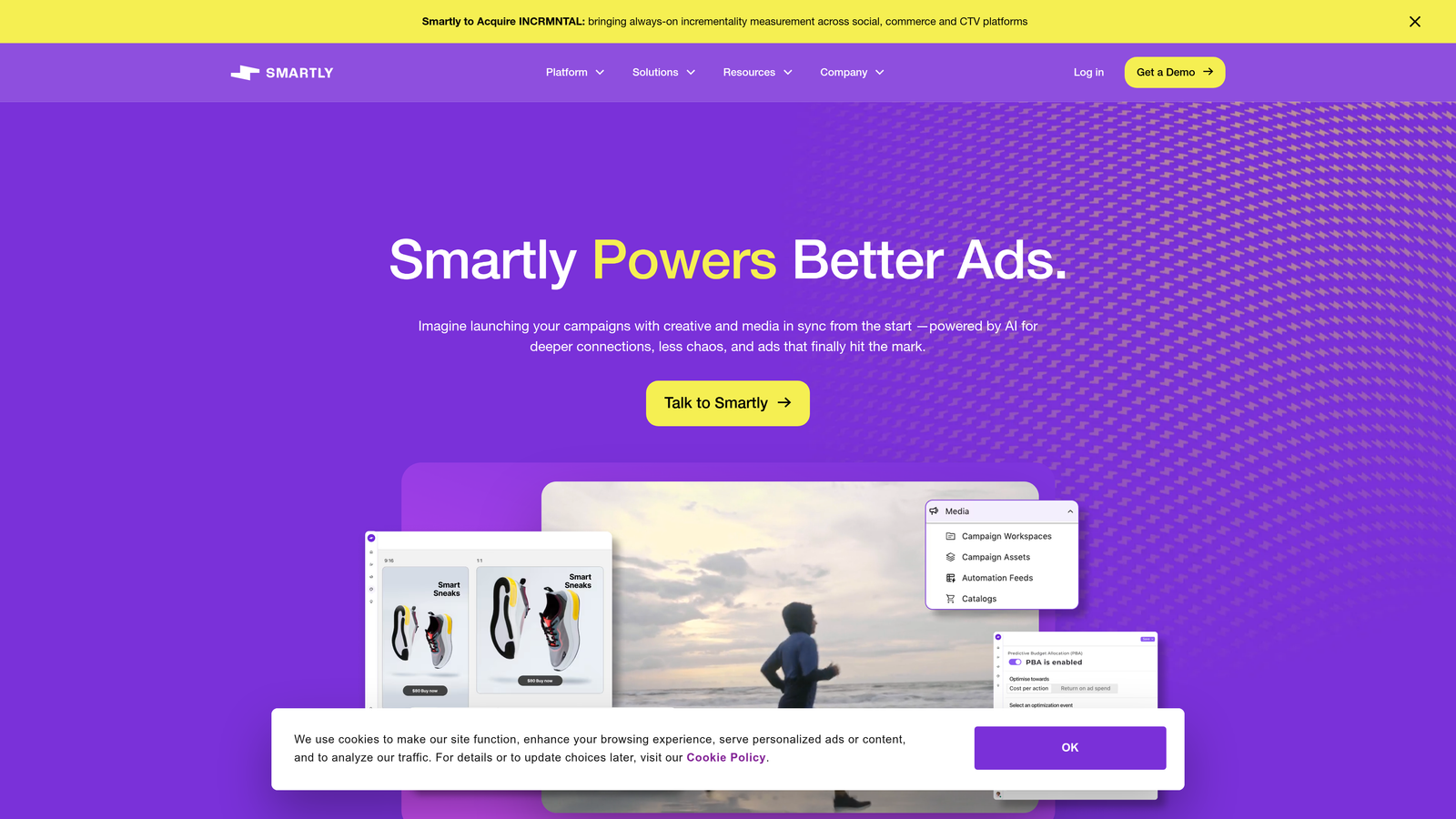 Screenshot of Smartly.io website