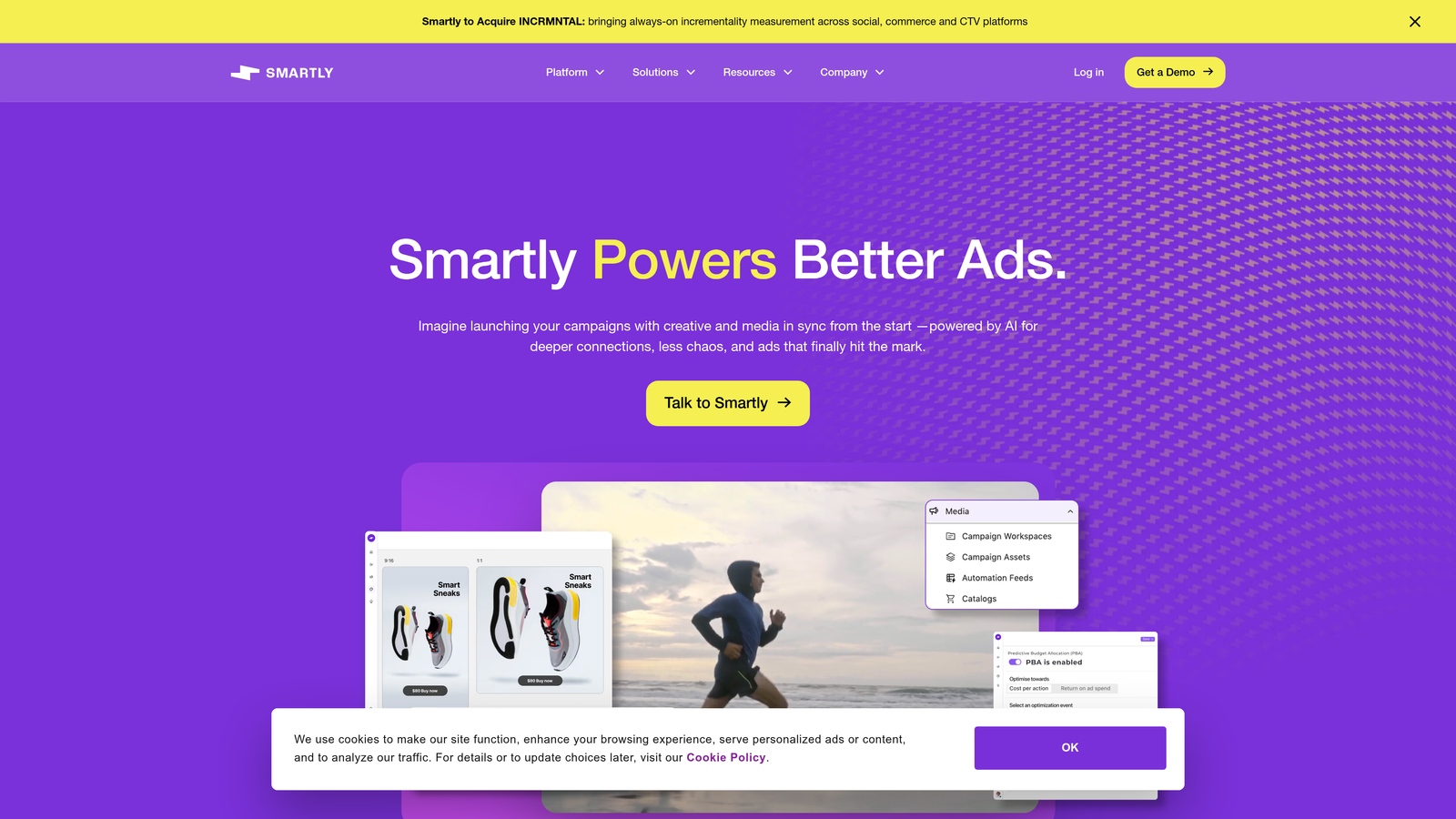 Screenshot of Smartly.io website