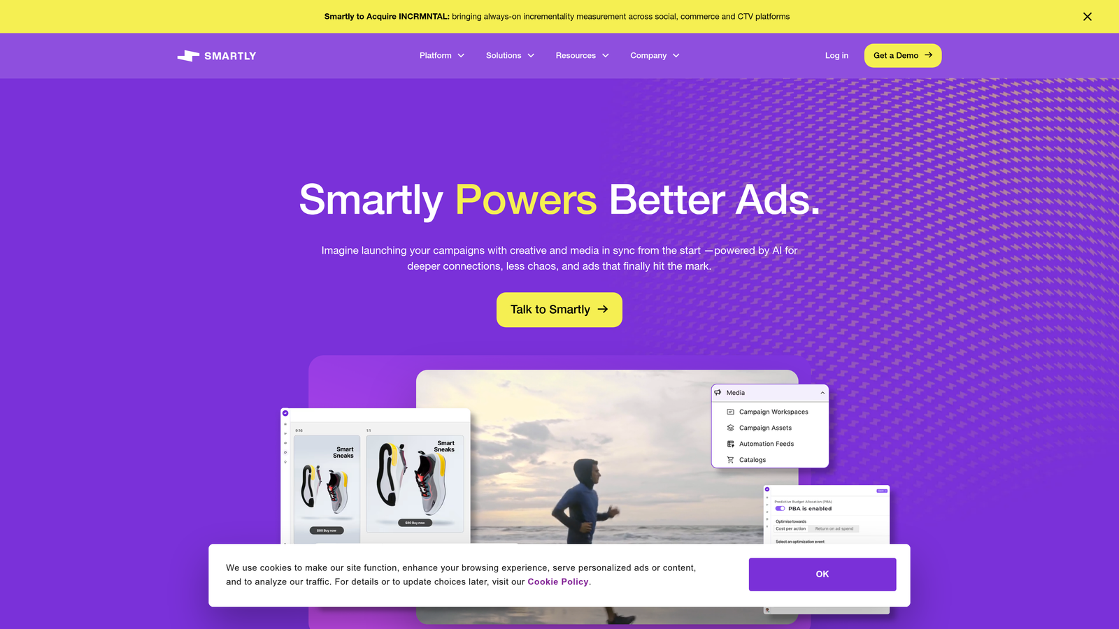 Screenshot of Smartly.io website