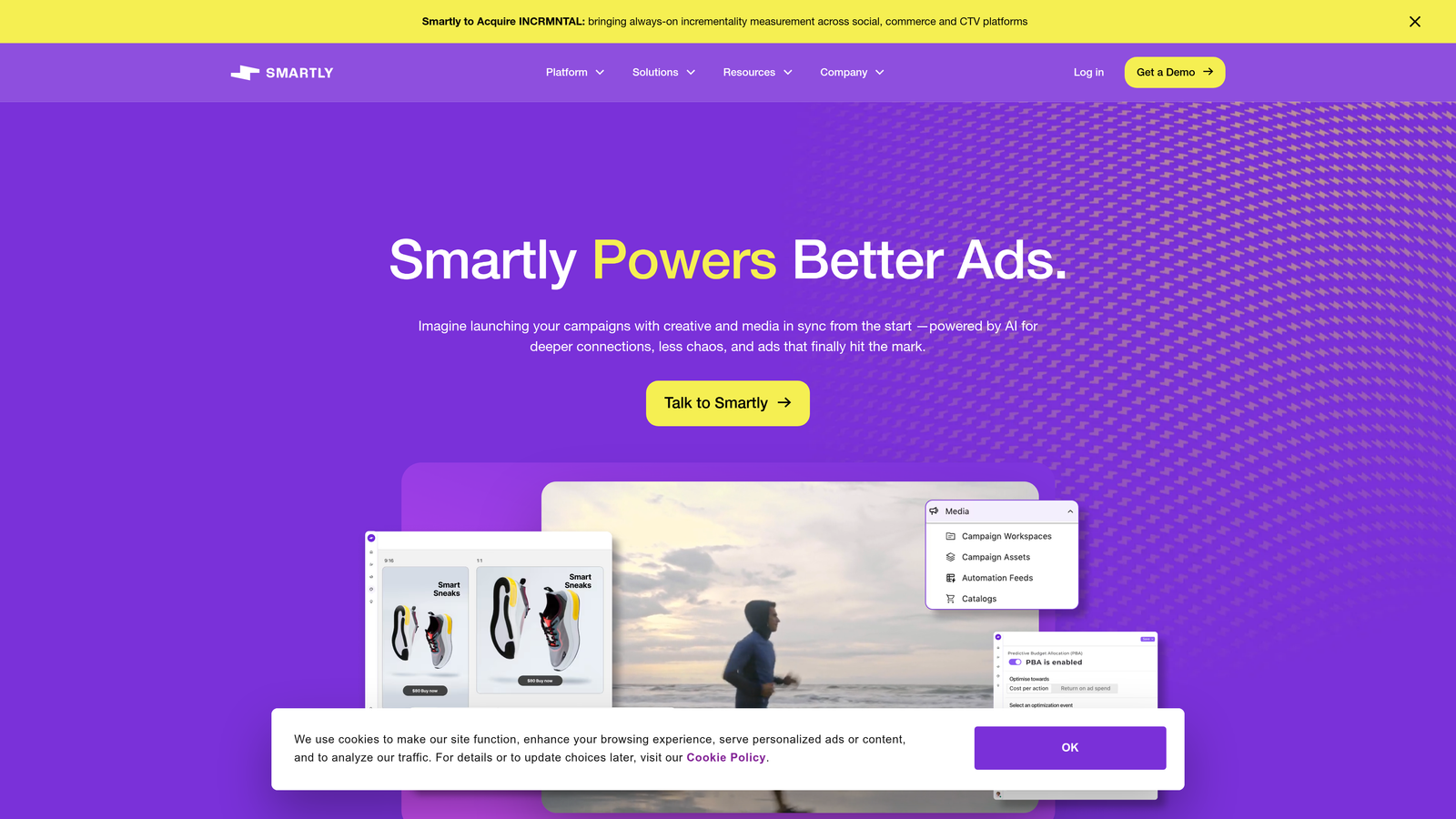 Screenshot of Smartly.io website