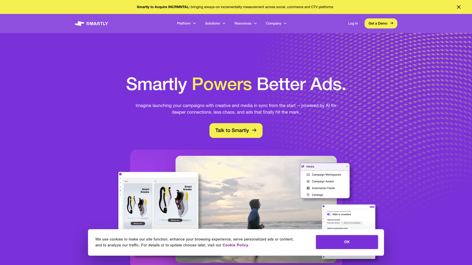 Screenshot of Smartly.io website