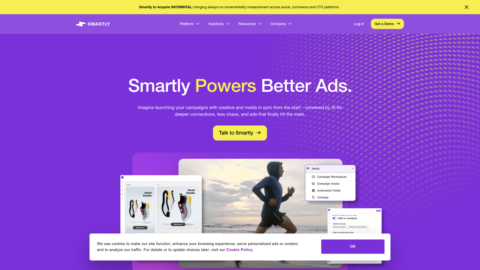 Screenshot of Smartly.io website