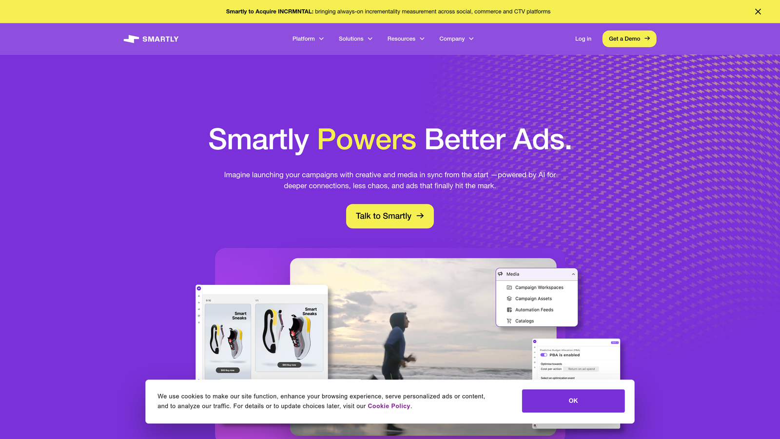 Screenshot of Smartly.io website