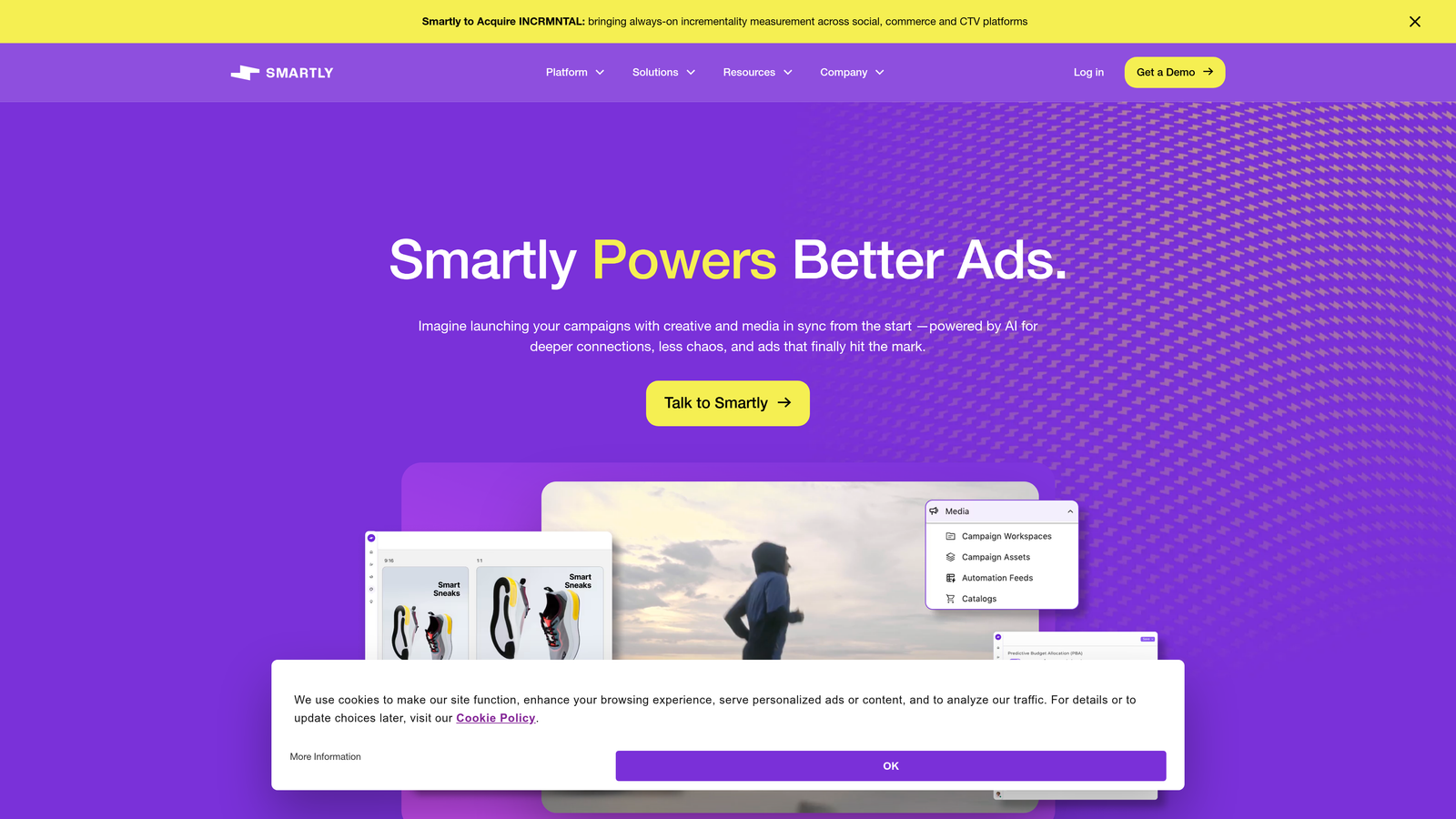 Screenshot of Smartly.io website