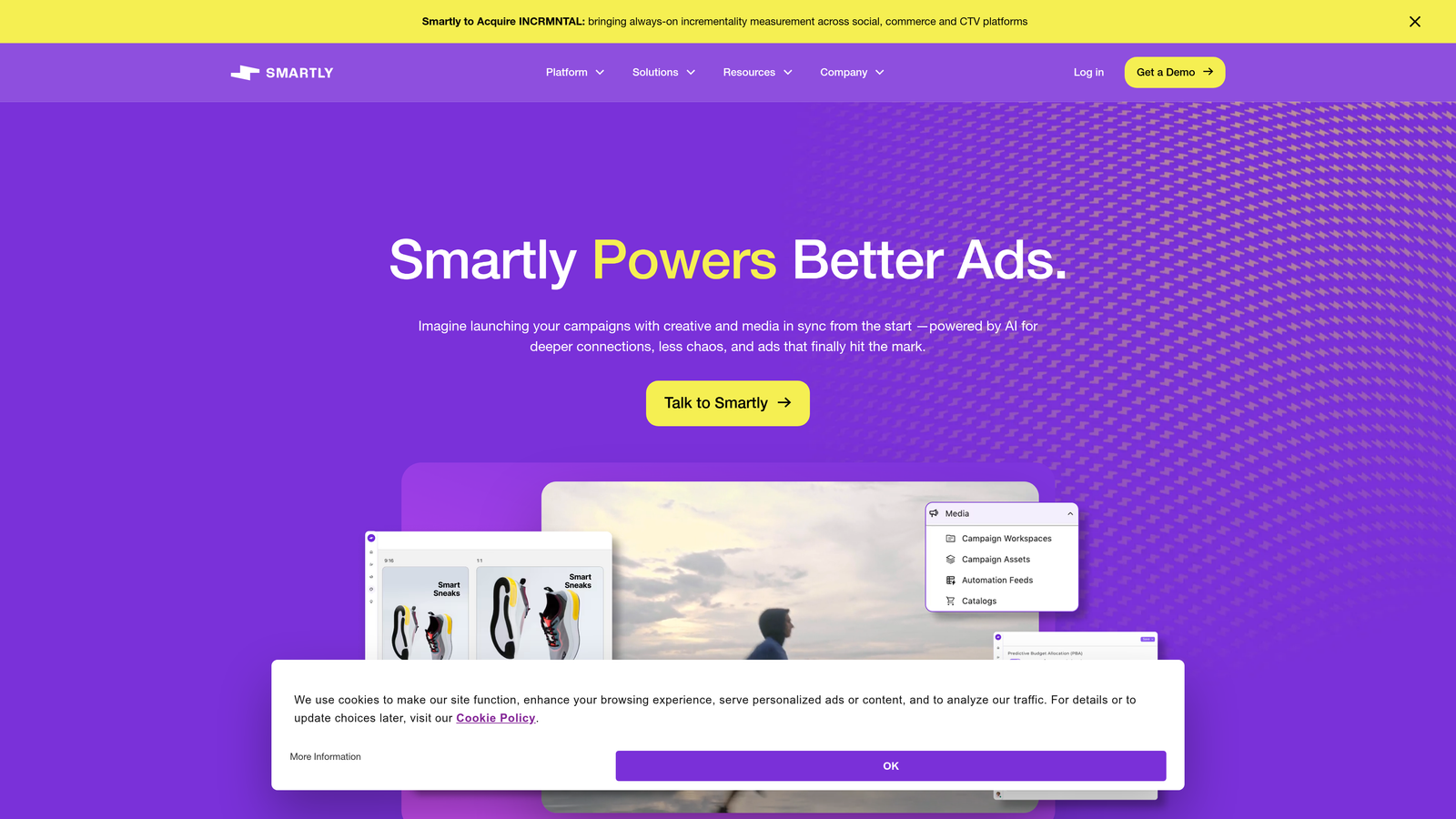 Screenshot of Smartly.io website