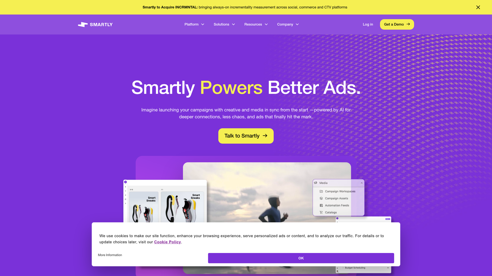 Screenshot of Smartly.io website