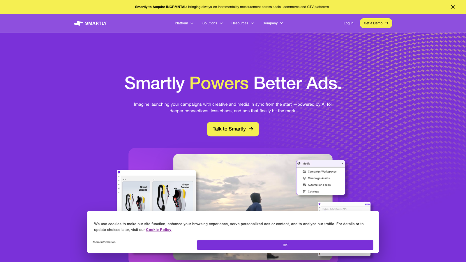 Screenshot of Smartly.io website