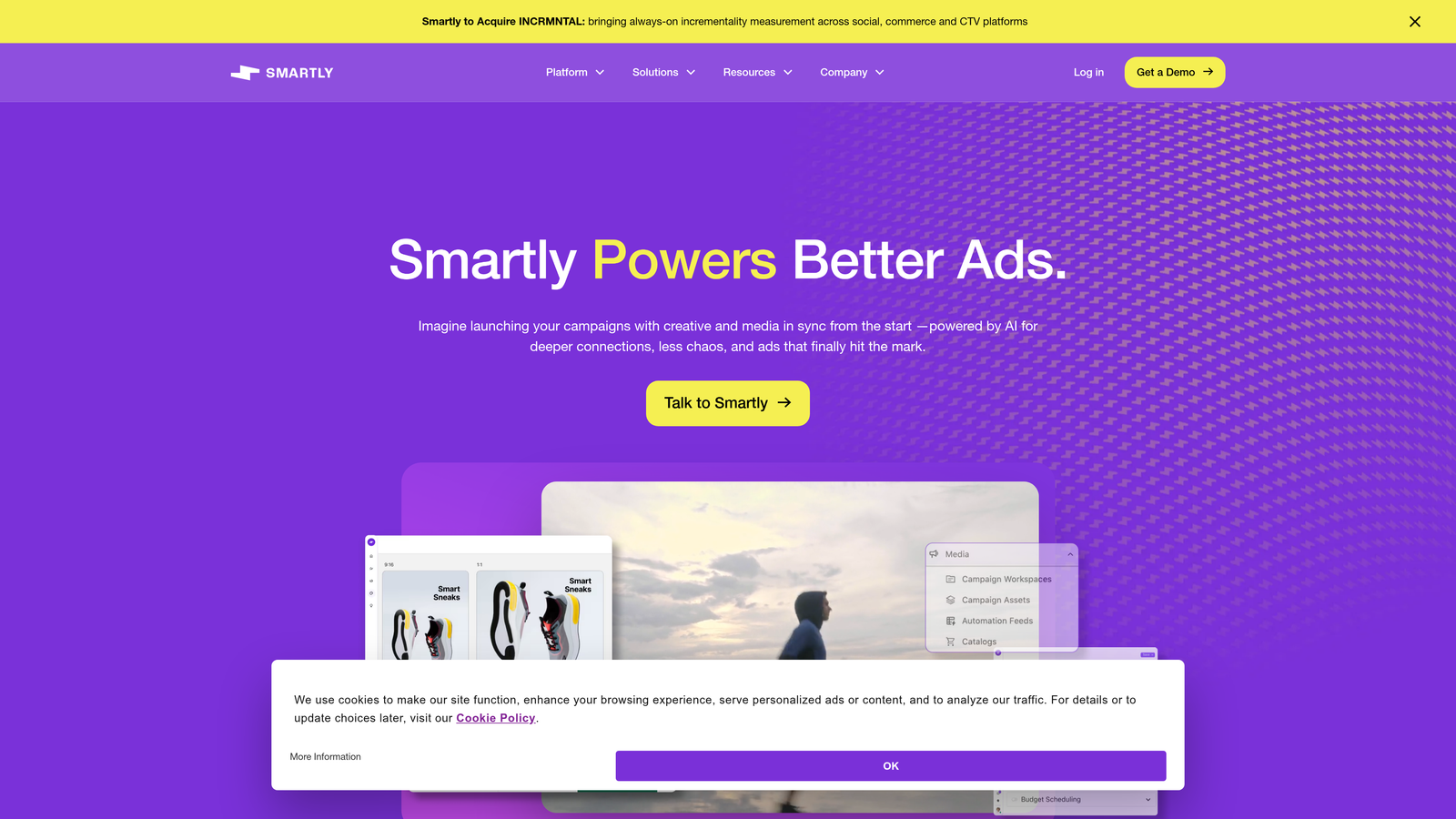 Screenshot of Smartly.io website