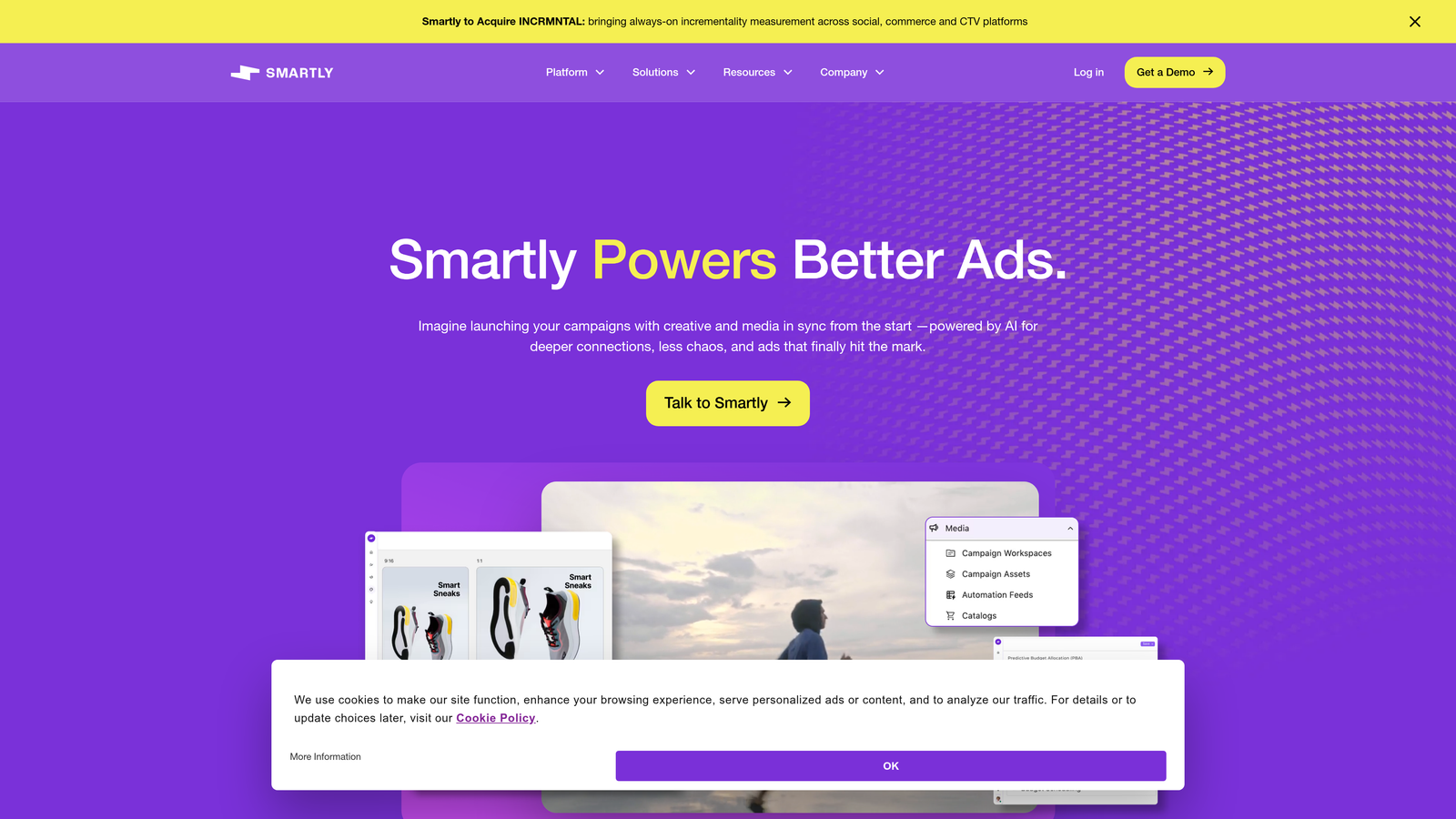 Screenshot of Smartly.io website