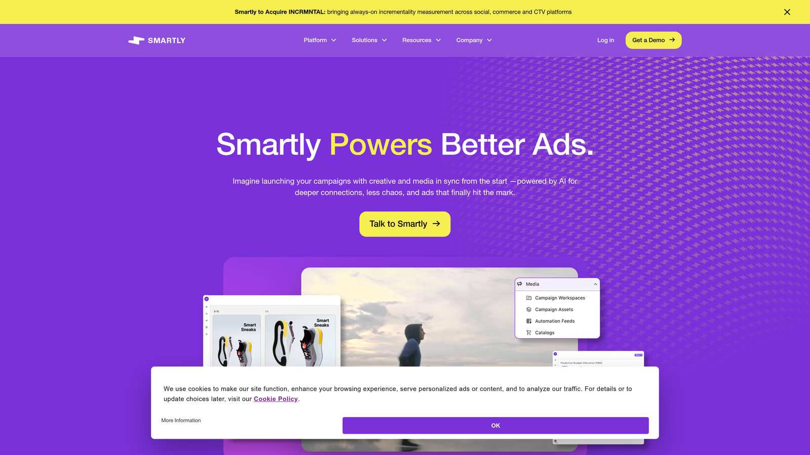 Screenshot of Smartly.io website