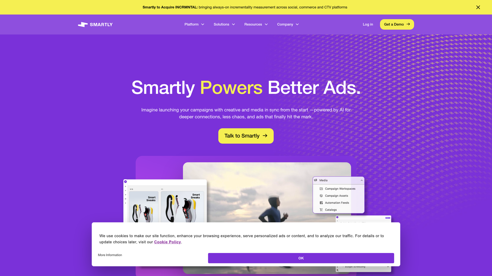 Screenshot of Smartly.io website